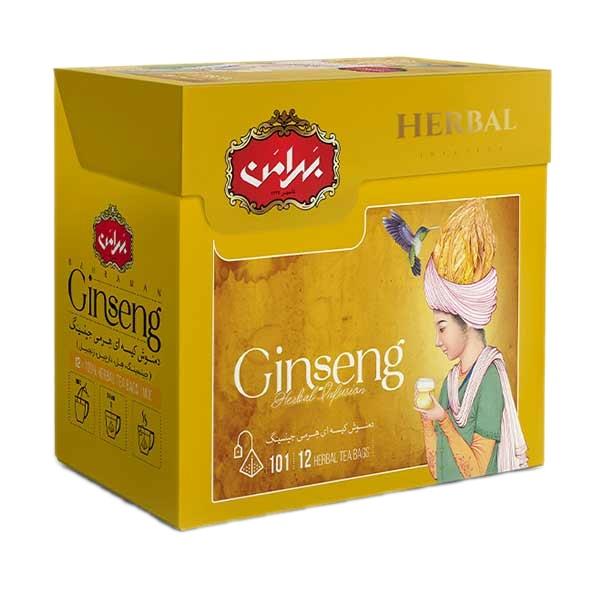 دمنوش جنسینگ بهرامن بسته 12 عددی